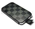 New Black Gray Leather case Pouch Sleeve for iPhone 4G 4S
