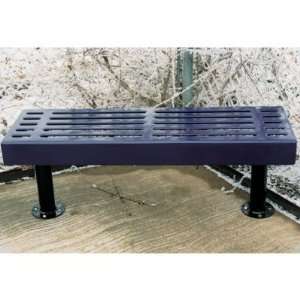   Slatted Backless Commercial Grade Park Bench: Patio, Lawn & Garden