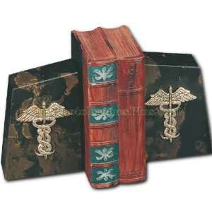    Black and Tan Marble Medical Marble Bookends