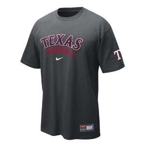  Texas Rangers MLB Practice T Shirt (Charcoal Gray): Sports 