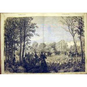  Imperial Forest Compiegne Hunt Hounds French Print 1865 