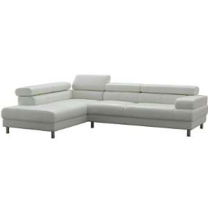  TOSH Furniture White Leather Sectional Sofa FY952: Home 
