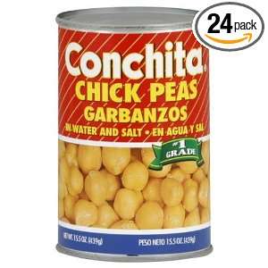 Conchita Foods Peas, Chick Pea, W/S, 16 Ounce (Pack of 24)  