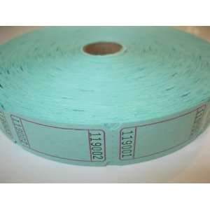  2000 Blank Green Single Roll Consecutively Numbered Raffle 