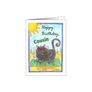  Cool Beach Cat  Birthday Cousin Card: Health & Personal 