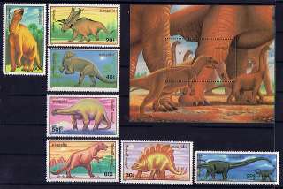 Mongolia 1990 Animals: Dinosaurs. Cpl Set & S/S. MNH VF  