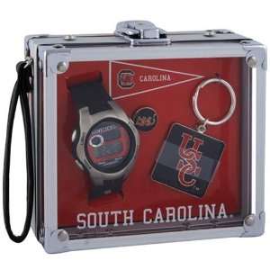  South Carolina Gamecocks Mens Rock Box Watch/Accessory Set 