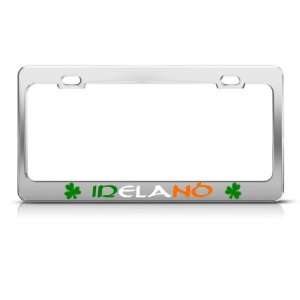  Shamrock Irish Ireland license plate frame Stainless Metal 