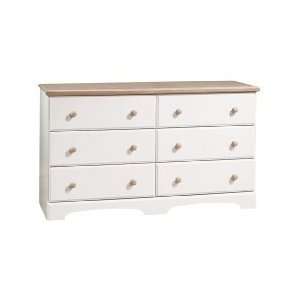   Pure White & Natural Maple Double Dresser Shaker Style