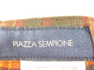 You are bidding on PIAZZA SEMPIONE Orange Red Plaid Wool Pants Slacks 