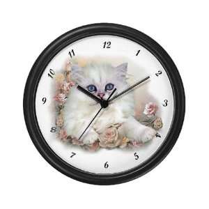  White Persian Kitten Pets Wall Clock by CafePress: Home 