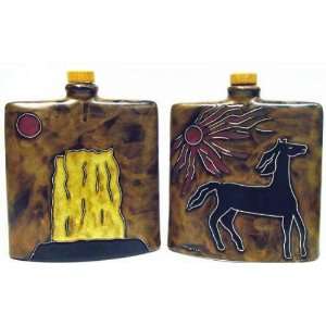   Liquor Flask Decanter   Horse, Sun, Country Design