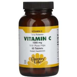  Country Life Vitamin C w/Rose Hips 1,000 mg Tabs: Health 
