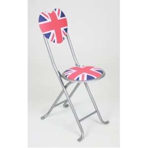   Folding Metal Chair   Union Jack Design (2 piece Set): Home & Kitchen