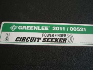 GREENLEE 2011 CIRCUIT TRACER SEEKER POWER FINDER 2011/00521  