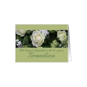  grandson White rose Sympathy card Card Health & Personal 