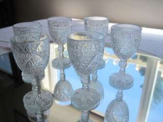 Set of Six Old Pressed Glass Cordials  