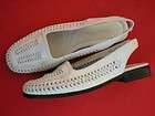  WHITE LEATHER SHOES SLING BACK SIZE 8M Low Heel 1 COMFORT in 
