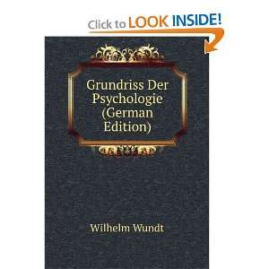   Der Psychologie (German Edition) Wilhelm Wundt  Books