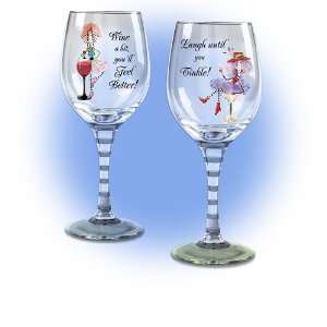  Dolly Mamas Happy Hour Wine Glassware Collection Sets Of 