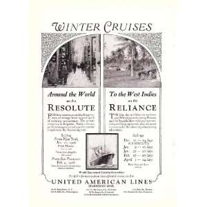   American Lines Winter Cruises Vintage Travel Print Ad 