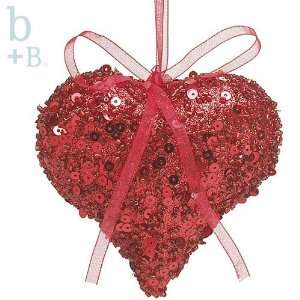 Valentines Decorations  Hearts 9716023 Red Beaded Heart Ornament