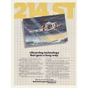  1986 Bell 214ST SAR Search and Rescue Helicopter Print Ad 