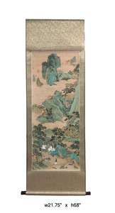 Chinese Print Water Mountain Scenery Scroll Painting fs171  