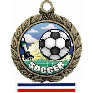  Custom Soccer Medal W/HD Custom Soccer Insert M 8501 GOLD 