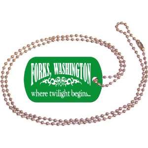    Forks Washington Green Dog Tag with Neck Chain: Everything Else