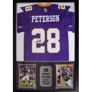   Peterson Autographed Minnesota Vikings Jersey Deluxe Custom Frame