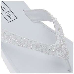 White or Ivory Wedding Bridal Flip Flops by TOUCH UPS  