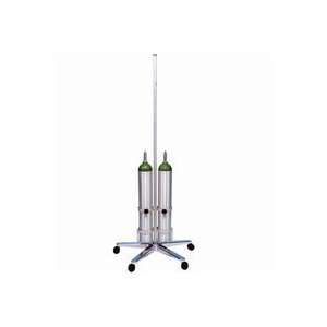  MRI Ventilator Stand with Dual D/E Cylinder Holders 