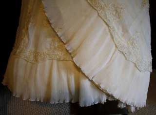 VINTAGE WEDDING GOWN illusion Neckline Veil 1872 Wedding License 