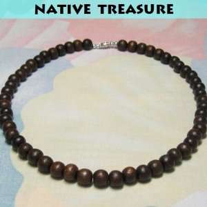    Rosary Bead Necklace   Brown Exotic Robles Wood Rosary Beads 
