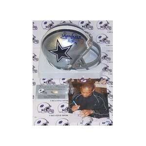 Tony Dorsett Autographed Dallas Cowboys Mini Football Helmet with HOF 