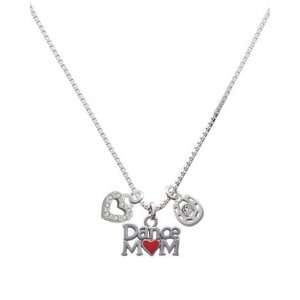 Dance Mom with Red Heart, Love, and Luck Charm Necklace [Jewelry]