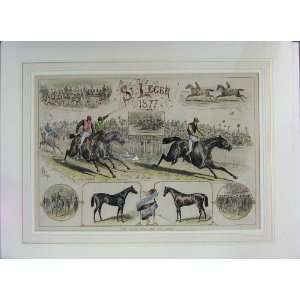  Race For The St Leger 1877 Hand Coloured Print Horses 