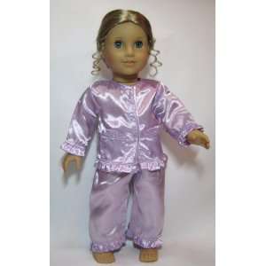  Lavender Satin Pajamas. Fit 18 Dolls like American Girl 