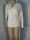 DAISY FUENTES IVORY TRUE WRAP CARDIGAN SWEATER L PERFECT