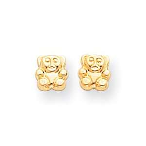    Sardelli   14kt Polished Teddy Bear Screwback Earrings: Jewelry