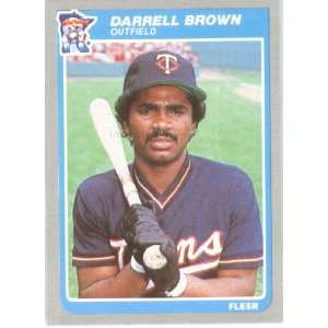  1985 Fleer # 270 Darrell Brown Minnesota Twins Baseball 