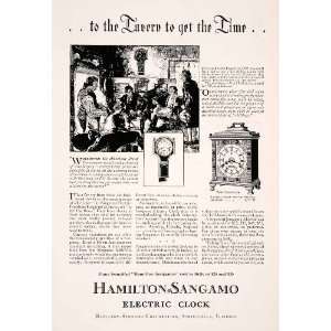 1929 Ad Hamilton Sangamo Electric Clocks Home Decor English Parliament 