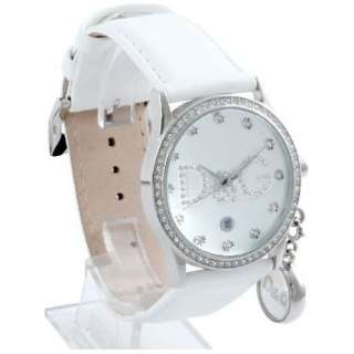 Watches Gloria White Leather and Crystal Womens Watch DW0091