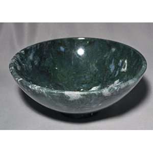  Agate   Polished Moss Agate Round Crystal Bowl