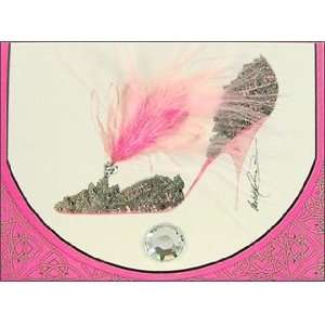   Purse Pad with Mirror Head Over Heels Pink Feather: Everything Else