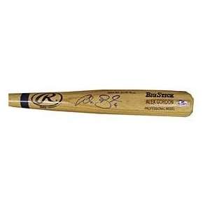 Alex Gordon Autographed Baseball Bat   with 2005 #2 Draft Pick 