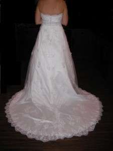 DAVIDS BRIDAL WEDDING DRESS GOWN SZ 12! STUNNING!!L@@K!! WOW!!! PETITE 