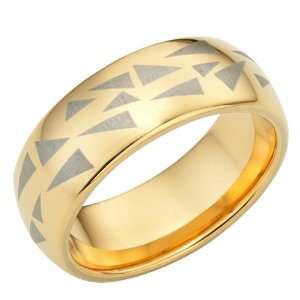  Organized Clutter Caramel Gold Tungsten Ring Mens Wedding 