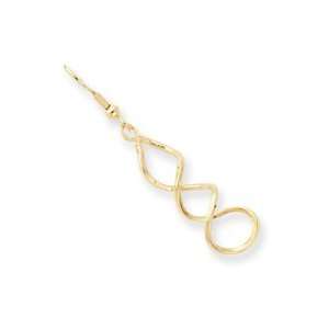  Gold plated Swirl Wire Dangle Earrings Jewelry